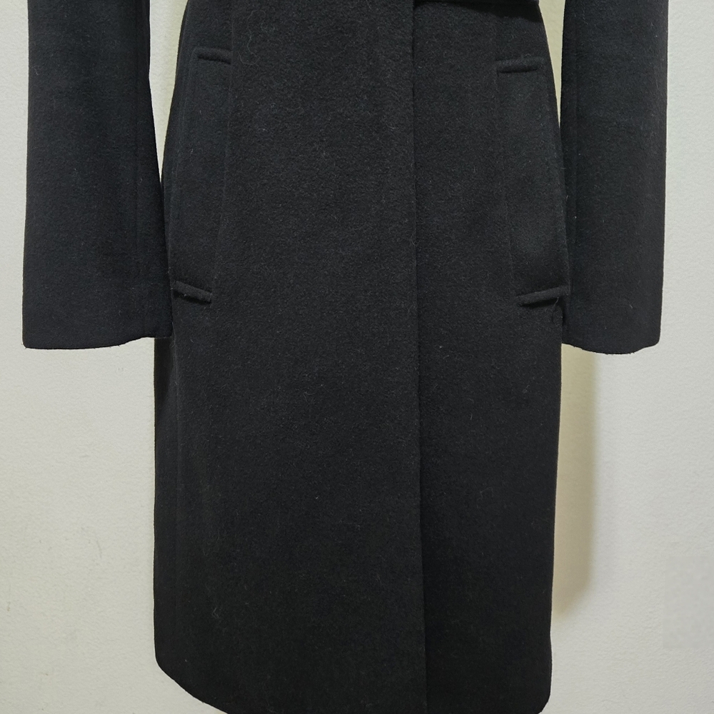 CLUB MONACO Classic Black Women's Trench Coat Wool Blend Size XS - Picture 3 of 16